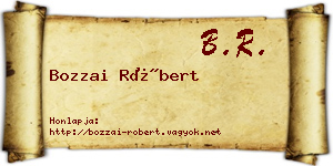 Bozzai Róbert névjegykártya